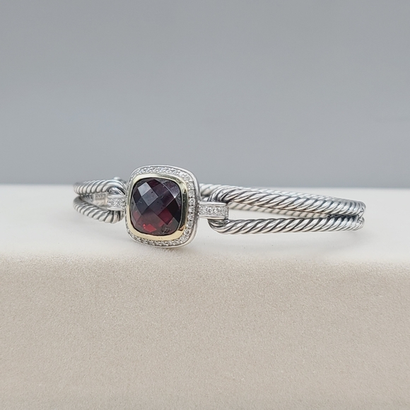 David Yurman Albion Bracelet With Garnet, Diamonds and 18k Gold - Picture 4 of 12